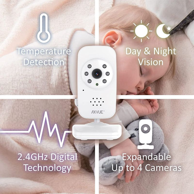 Photo 3 of Video Baby Monitor with Digital Camera HR Screen 1000ft Range Long Life Battery Secured Wireless Privacy, 2.4GHz Wireless Technology, 2-Way Talk, Night Vision.
