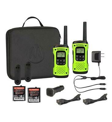 Photo 1 of Motorola Talkabout T605 Rechargeable Waterproof 2-Way Radio with Carry Case and Charger, Green (2-Pack)