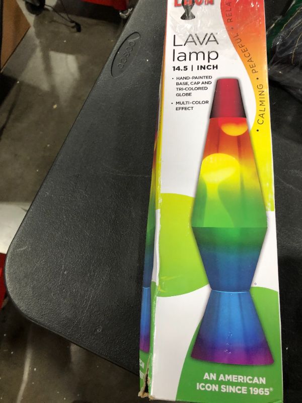 Photo 1 of RAINBOW LAVA LAMP-Hand painted base lava lamp 14.5in