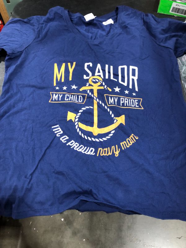 Photo 1 of 'MY SAILOR/MY CHILD/MY PRIDE' NAVY MOTHER v-neck shirt