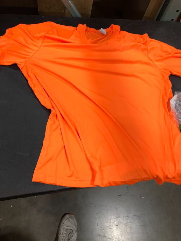 Photo 1 of 2PK-HANES Color-dri Neon orange long sleeve shirt(2XL)