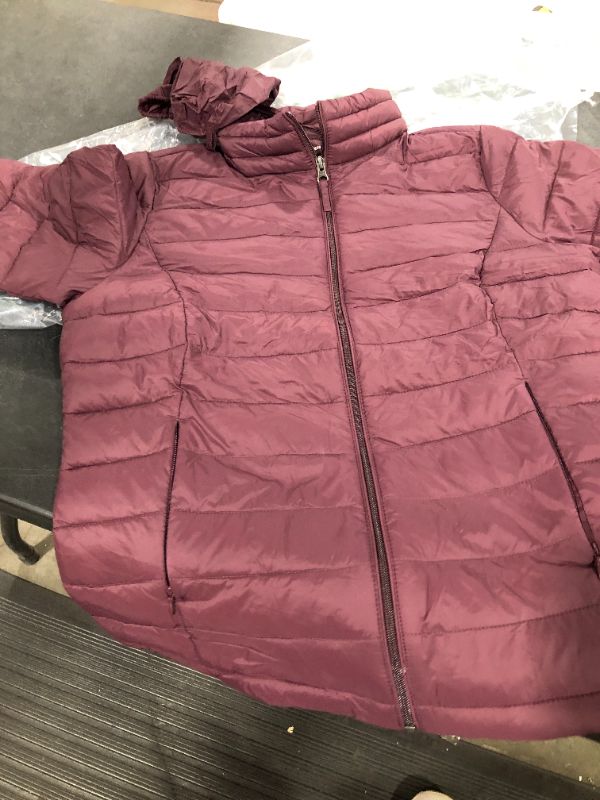 Photo 1 of Amazon essentials burgundy parka/coat (size L)