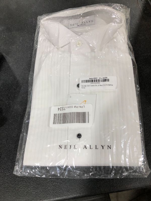 Photo 2 of Neil Allyn Tuxedo Shirt 100% Cotton with Laydown Collar and French Cuffs
