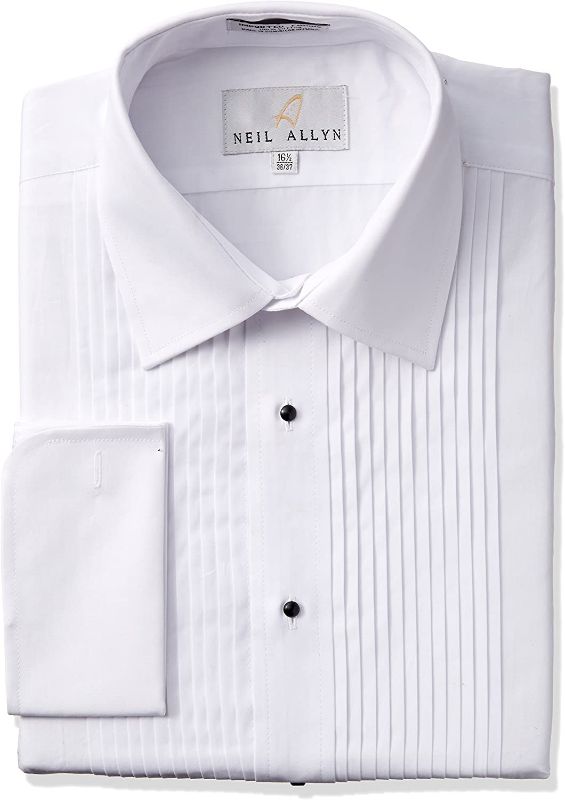 Photo 1 of Neil Allyn Tuxedo Shirt 100% Cotton with Laydown Collar and French Cuffs
