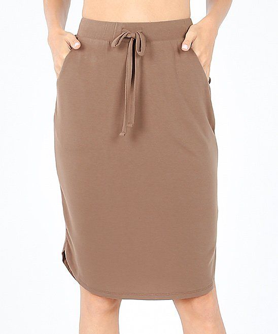Photo 1 of  Mocha Drawstring Pocket Pencil Skirt - Women
size- XLARGE