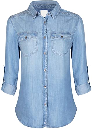 Photo 1 of Design by Olivia Women's Classic Long/Roll Up Sleeve Button Down Denim Chambray Shirt
SIZE- 3XL