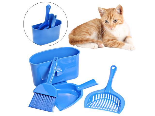 Photo 1 of 4pcs Cat Litter Scoop Set with Holder Dustpan Broom Caddy Pet Scooper Clean Kits
