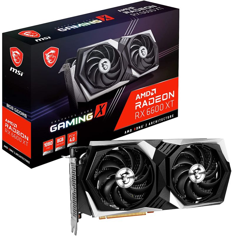 Photo 1 of MSI Gaming AMD Radeon RX 6600 XT 8GB GDDR6 128-Bit HDMI/DP Torx Fan RGB Graphics Card (RX 6600 XT Gaming X 8G)
