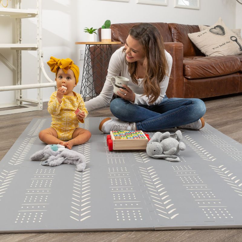 Photo 1 of GREY MUDCLOTH FOAM BABY PLAY MAT