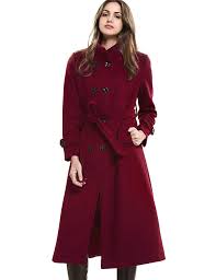 Photo 1 of Escalier Women's Winter Double Breasted Wool Blend Long Trench Overcoat with Belt
2XL