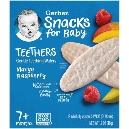 Photo 1 of (Pack of 6) Gerber Mango Raspberry Teethers Baby Snacks, 1.07 Oz, 24 Wafters
exp 11 2021 