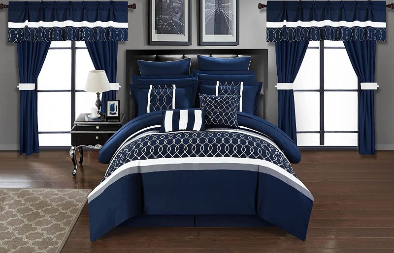 Photo 1 of Chic Home Dinah 24 Piece Comforter Set, King, Blue