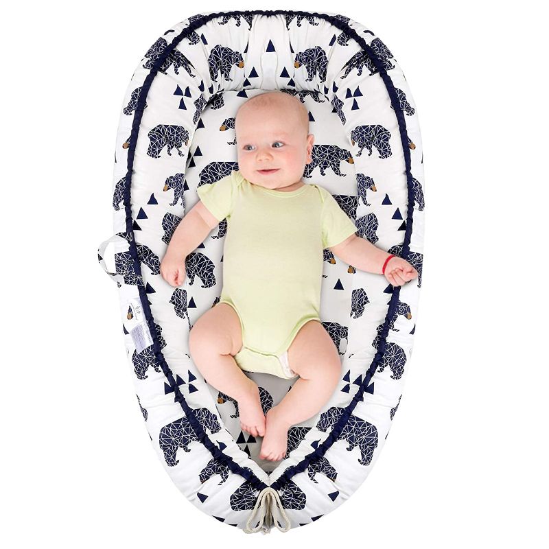 Photo 1 of Baby Lounger Baby Nest Sleeping Bed for Baby, Super Soft Breathable Fiberfill Portable Adjustable Newborn Lounger for Crib Bassinet, Essential for Newborn Shower Gift (New Bear)