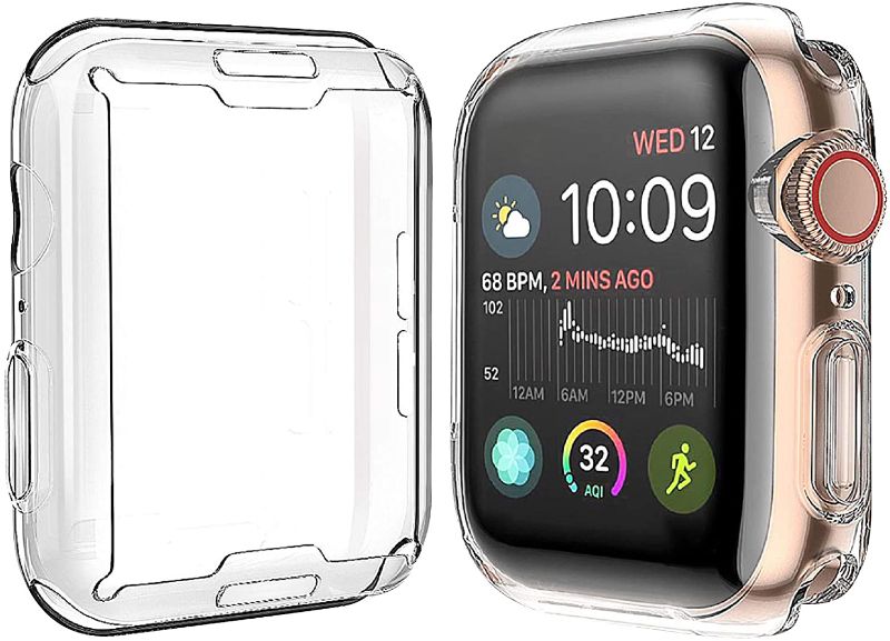 Photo 1 of [2-Pack] Julk Case for Apple Watch Series 6 / SE/Series 5 / Series 4 Screen Protector 44mm, Overall Protective Case TPU HD Clear Ultra-Thin Cover (2 Transparent)
