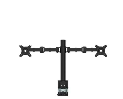 Photo 1 of Loctek Eco Mount 10"-30" Dual Monitor Stand - Steel Tube - Black - VESA 75 & 100mm - Max Load 10KG - Height Adjust 200-400mm - 5 Years Warranty
