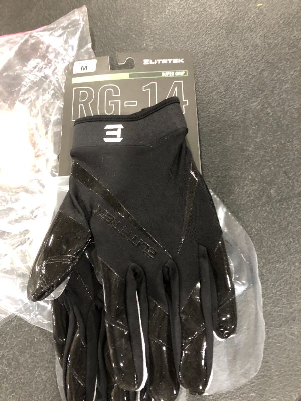 Photo 2 of EliteTek RG14 Mens Soccer Gloves Super Tight Fit Easy Slip Design No Wrist Strap for Men ADULT MED