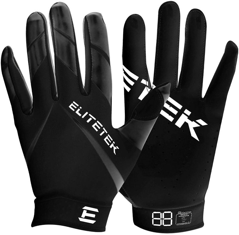 Photo 1 of EliteTek RG14 Mens Soccer Gloves Super Tight Fit Easy Slip Design No Wrist Strap for Men ADULT MED