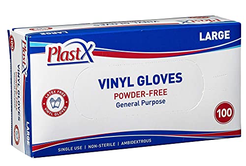 Photo 1 of 100 Count Vinyl Disposable Gloves Large Cleaning Plastic General Purpose Gloves Latex Free
