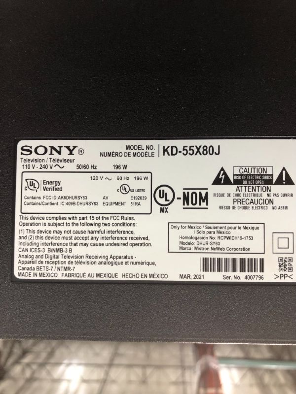 Photo 1 of Sony X80J 55 Inch TV: 4K Ultra HD LED Smart Google TV