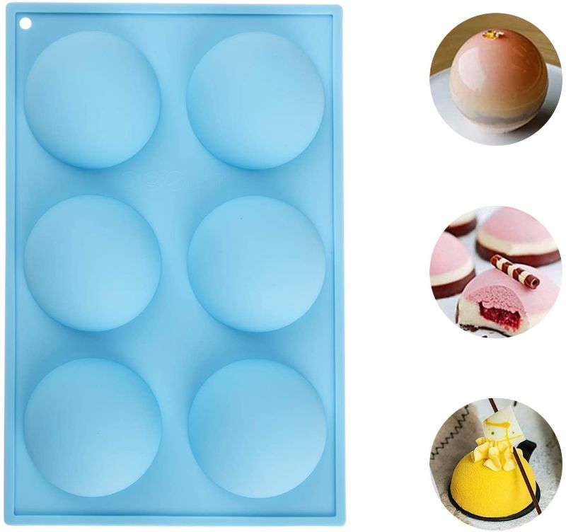 Photo 2 of 2 PACK  BE 6 Holes Silicone Break Apart Chocolate Molds, Gummy Candy Molds Silicone, Baking Cupcake Trays for Chocolate Toppers Gummies Ice Cube Butter Molds Small Brownies Party

