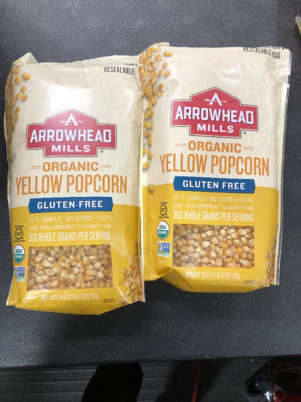 Photo 2 of 2 PACK Arrowhead Mills Organic Yellow Popcorn - 28 oz
BB OCT 22 2021