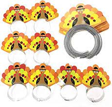 Photo 1 of 12pcs Thanksgiving Turkey Headband Trot Race Headbopper Party Decorations
