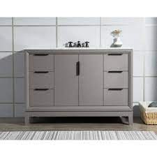 Photo 1 of Elizabeth Collection 48 in. Bath Vanity in Cashmere Grey With Vanity Top in Carrara White Marble - Vanity Only
