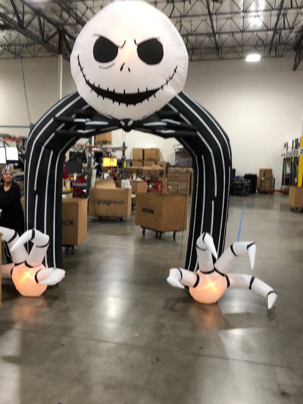 Photo 2 of 11.5 Ft. Jack Skellington Airblown Archway Disney Halloween Inflatable
