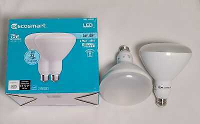 Photo 1 of EcoSmart 75W EQ BR40 Dimmable LED Light Bulb Daylight (2-Pack) 
