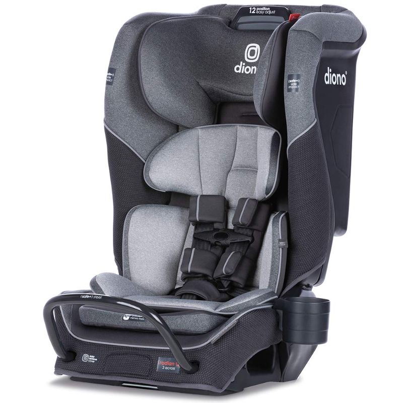 Photo 1 of Diono Radian 3QX 4-in-1 Rear & Forward Facing Convertible Car Seat | Safe+ Engineering 3 Stage Infant Protection, 10 Years 1 Car Seat, Ultimate Protection | Slim Design - Fits 3 Across, Gray Slate

