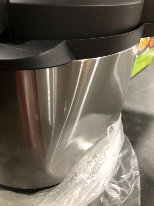 Photo 1 of 6 Qt. Black Stainless Steel Electric Pressure Cooker with Built-In Timer