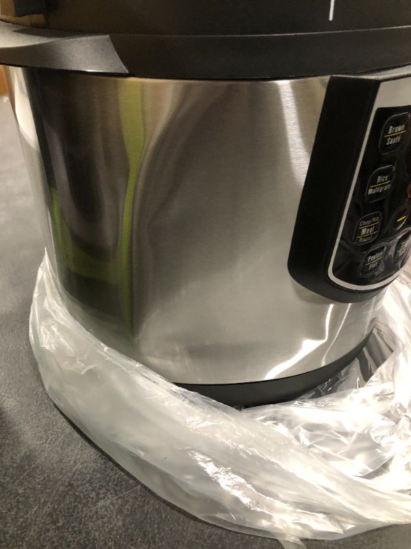 Photo 1 of 6 Qt. Black Stainless Steel Electric Pressure Cooker with Built-In Timer