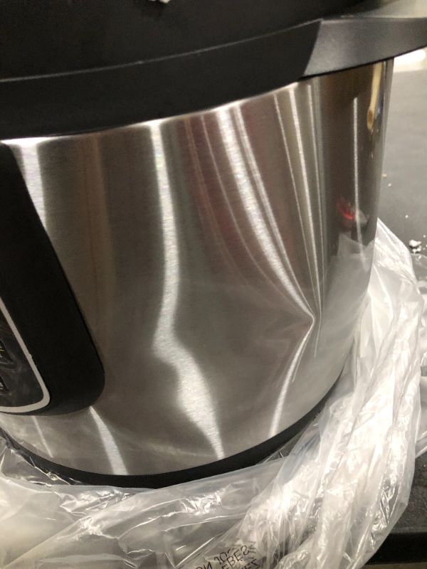 Photo 1 of 6 Qt. Black Stainless Steel Electric Pressure Cooker with Built-In Timer