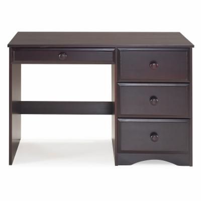 Photo 1 of 44 in. Rectangular Cappuccino 4 Drawer Writing Desk with Solid Wood Material
