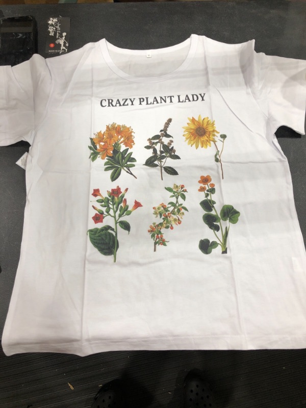 Photo 1 of Crazy Plant lady, white shirt, Size xl