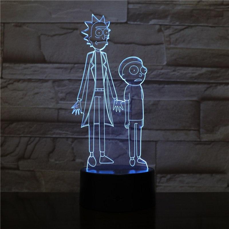 Photo 1 of Rick and Morty Table Lamp Bedroom USB Touch Sensor RGB Decoration Nightlight Child Kids Gift Cartoon LED Night Light Gadget