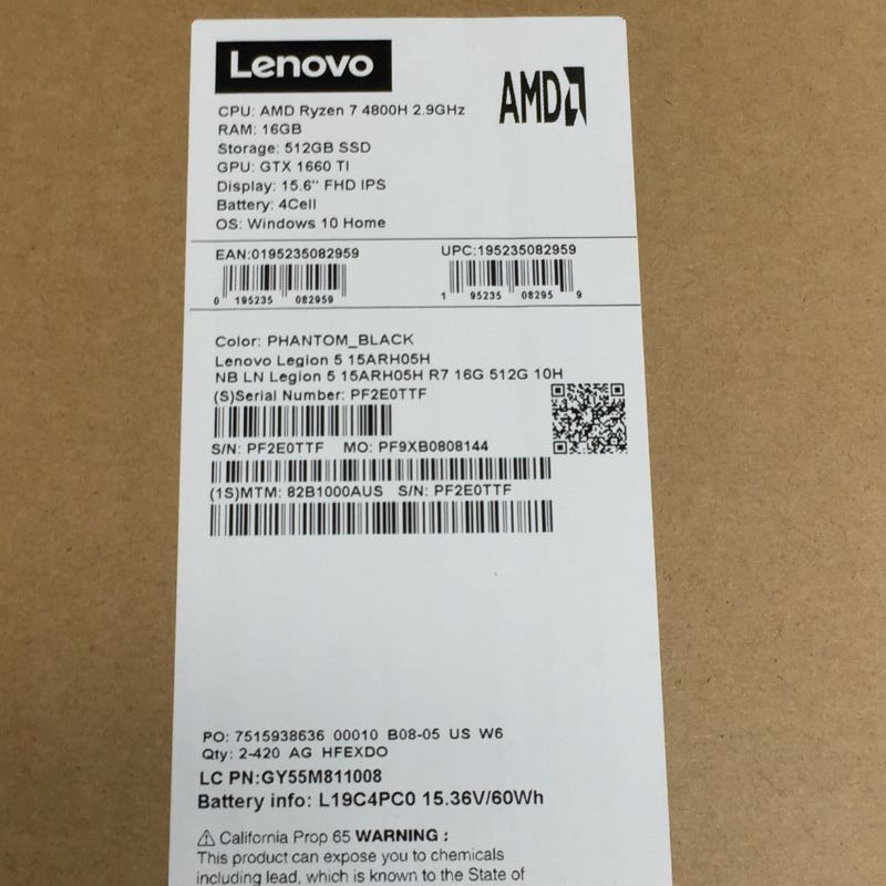 Photo 10 of Lenovo Legion 5 Gaming Laptop 156 FHD 1920x1080 IPS Screen AMD Ryzen 7 4800H Processor 16GB DDR4 512GB SSD NVIDIA GTX 1660Ti Windows 10 82B1000AUS Phantom Black

Gaming Laptop New Quality No Apparent Signs of Damage or Wear Tested to Operate