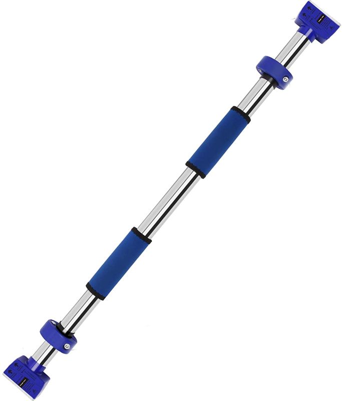 Photo 1 of AhfuLife Pull Up Bar, Chin Up Bar for Doorway No Screws, Upper Body Workout Bar with Safety Locking Catch, Heavy Duty Home Fitness Door Exercise Bar, Adjustable 28.3''-37.8'' Width & 400 lbs (Blue)
