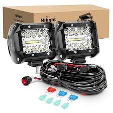 Photo 1 of Nilight LED Light Bar 2PCS 60W 4 Inch Flood Spot Combo LED Work Light Pods Triple Row Work Driving Lamp with 12 ft Wiring Harness kit - 2 Leads,2 Year Warranty
