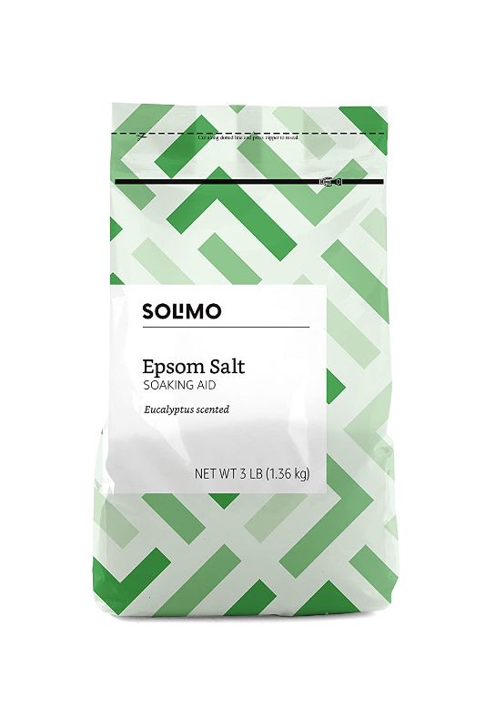 Photo 1 of Amazon Brand - Solimo Epsom Salt Soaking Aid, Eucalyptus Scented, 3 Pound 2pk
