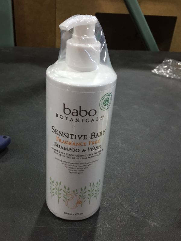 Photo 2 of Babo Botanicals Sensitive 2-in-1 Fragrance Free Baby Shampoo & Wash - 16 fl oz