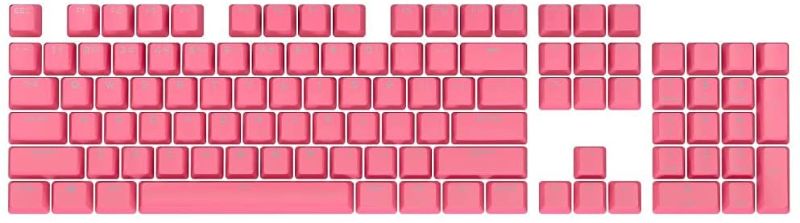 Photo 1 of CORSAIR PBT Double-Shot PRO Keycap Mod Kit – Double-Shot PBT Keycaps – Rogue Pink – Standard Bottom Row – Textured Surface – 1.5mm-Thick Walls – O-Ring Dampeners
