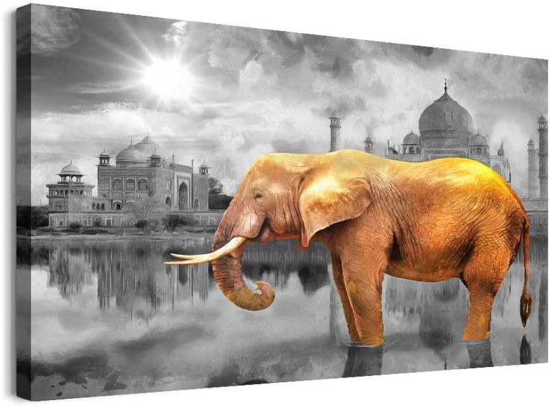 Photo 1 of Canvas Wall Art For Bedroom Family Wall Decor For Bathroom Elephant Wall Pictures Artwork Office Canvas Art Black And White Wall Painting Modern Fashion Living Room Kitchen Home Decorations 12x16 Inch
