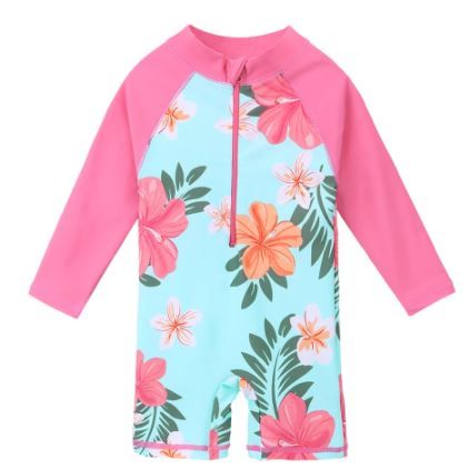 Photo 1 of BAOHULU UPF50+ Print Baby Girl Swimsuit Long Sleeve Kids Swimwear One Piece Toddler Infant Bathing Suit for Girls
size/152-158