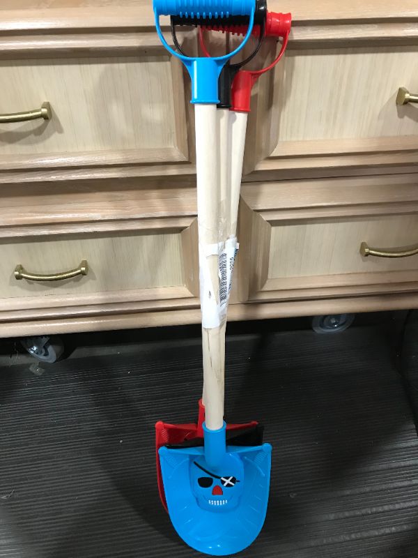 Photo 2 of 30" Kids Pirate Beach Sand 3 Wooden Shovels, Heavy Duty with Plastic Handle