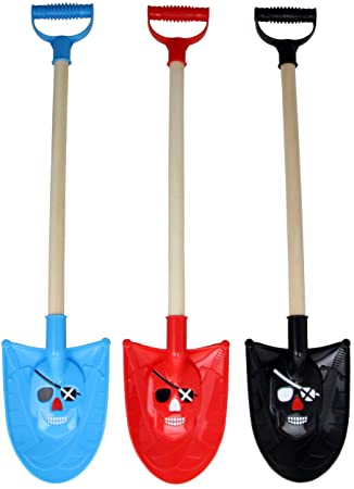 Photo 1 of 30" Kids Pirate Beach Sand 3 Wooden Shovels, Heavy Duty with Plastic Handle