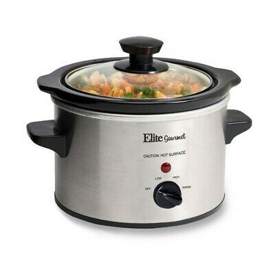 Photo 1 of Small Slow Cooker Stainless Steel Crock Pot Mini Kitchen Appliance Portable 
