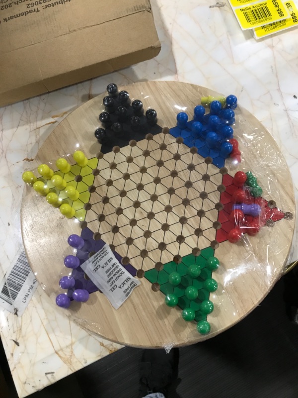 Photo 2 of Chinese Checkers Game Set with 11 inch Wooden Board and Traditional Pegs, Gam...
