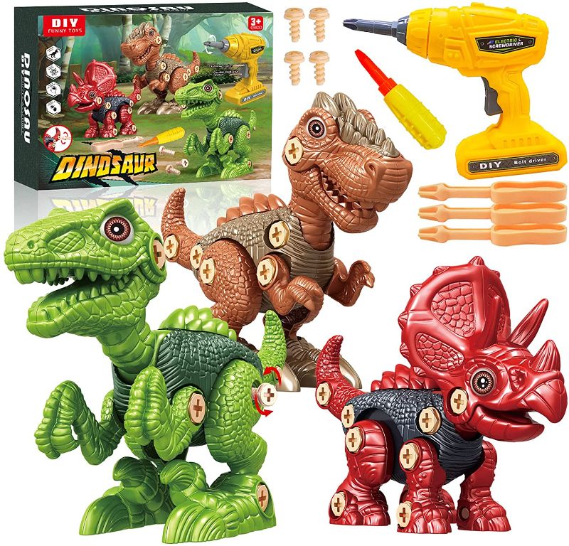 Photo 1 of Kids Toys Stem Dinosaur Toy, Take Apart Dinosaur Toys for Kids 3-5 Learning Educational Building Construction Sets Toy with Electric Drill