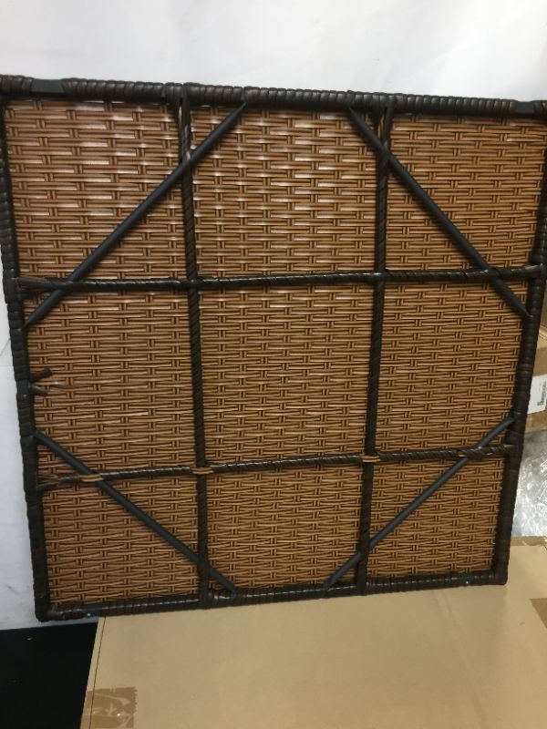 Photo 1 of Brown Faux Wicker Square Piece for basket  25.5inx25.5in part of patio set